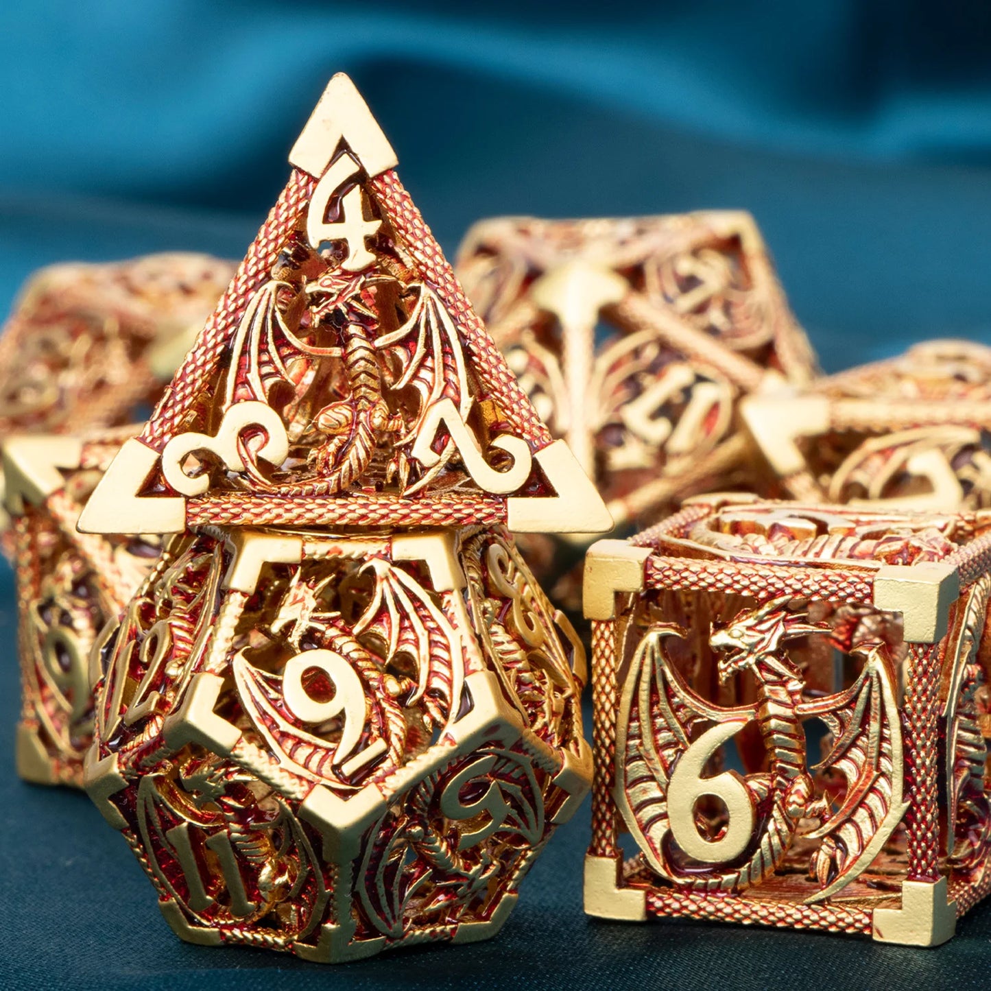 Metal DnD dice set of Royal color