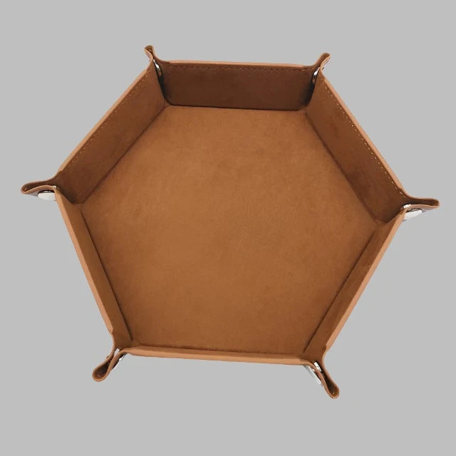 Brown foldable dice rolling tray