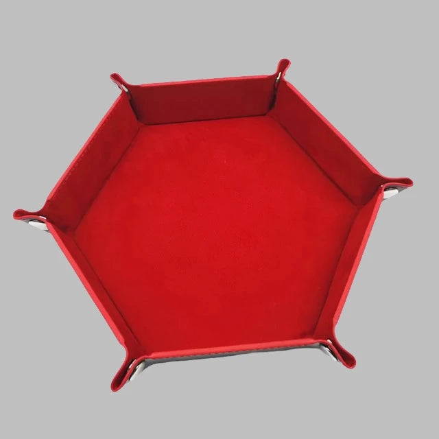 Red foldable dice rolling tray