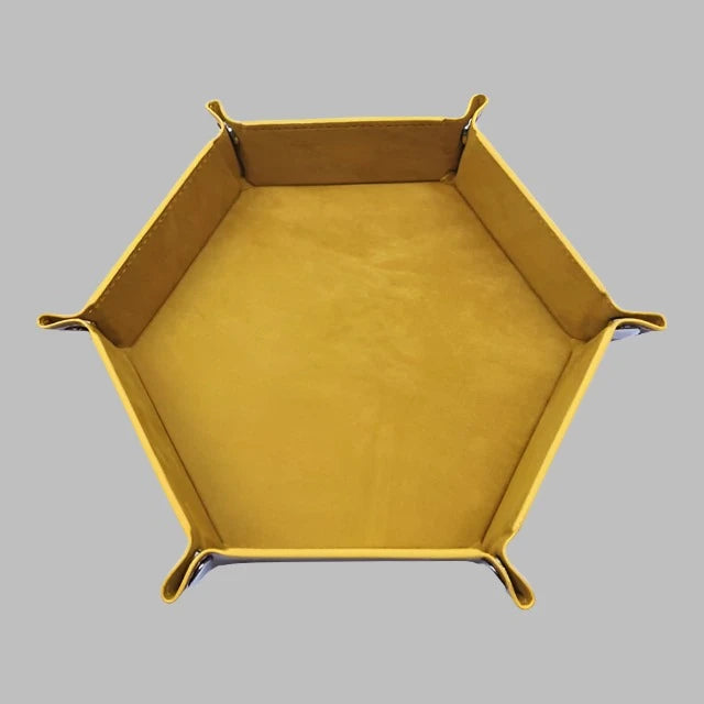 Yellow foldable dice rolling tray