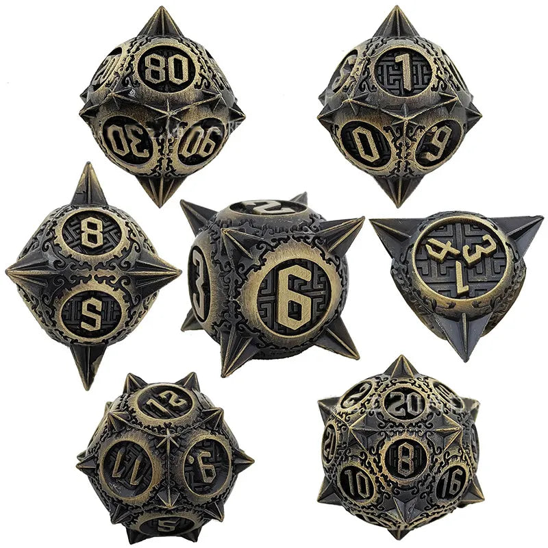 Metal DnD dice set of Antique color